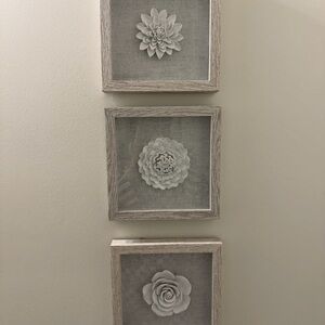 Set of Three Floral Wall Art Decor